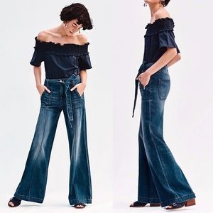 Anthropologie Pilcro Palazzo Belted Wide Leg Jean